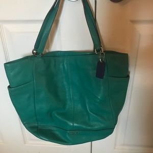 Green coach bag